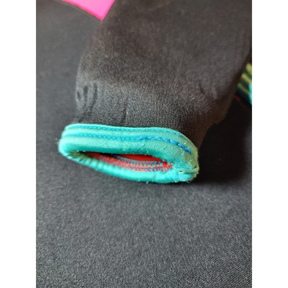 Dacor Diving Wetsuit Long Sleeve‎ Zip Front Black Pink Teal Girls Size Large